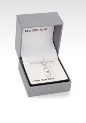ND&reg; New Directions 5 Stone CZ Journey Pendant Necklace