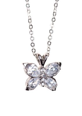 New Directions CZ Butterfly Pendant Necklace