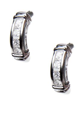 New Directions Cubic Zirconia Half Hoop Earring