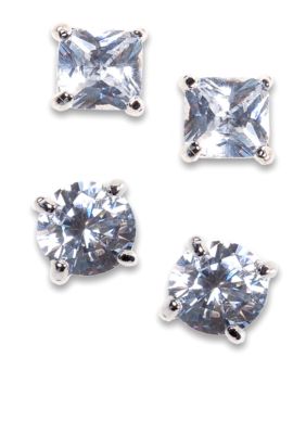 New Directions Square and Round Cubic Zirconia Duo Earring Set