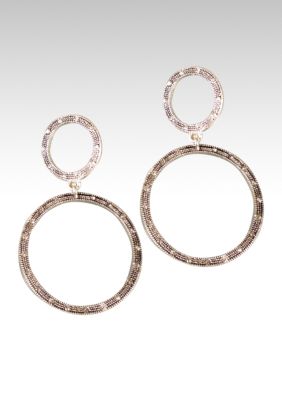 Etienne Aigner Crystal Pave Double Post Earring