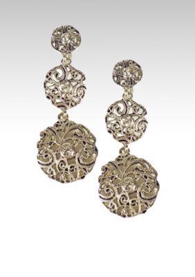 Etienne Aigner Filigree Drop Clip Earrings