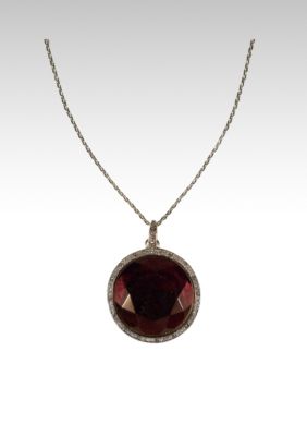 Etienne Aigner Faceted Garnet Necklace