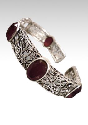 Etienne Aigner Filigree Garnet Cuff
