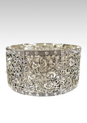 Etienne Aigner Wide Filigree Stretch Bracelet