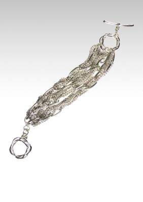 Etienne Aigner 3 Row Woven Chain Bracelet