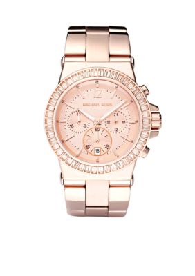 Michael Kors Women's Chronograph Rose Gold Tone Stainless Steel Bracelet