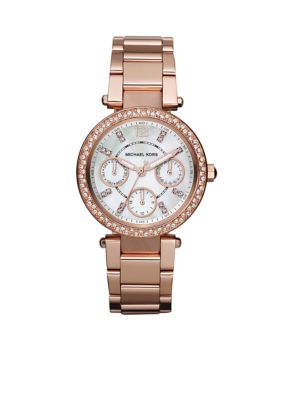 Michael Kors Parker Mini Rose Gold Tone Glitz Watch