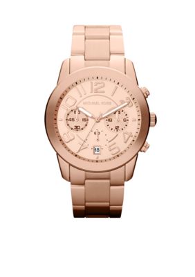 Michael Kors Mid-Size Rose Gold Tone Stainless Steel Mercer Chronograph Watch