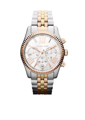 Michael Kors Mid-Size Tri-Tone Stainless Steel Lexington Chronograph Watch