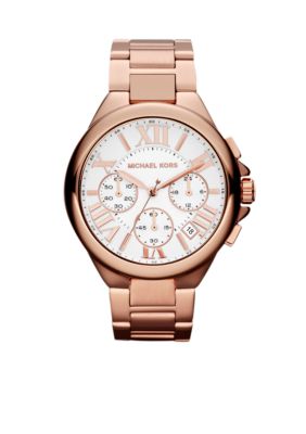 Michael Kors Mid-Size Rose Gold-Tone Stainless Steel Camille Chronograph Watch