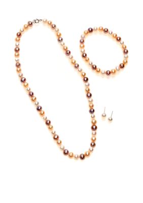 Belk Silverworks Multicolored Pearl Three Piece Set