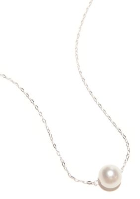 Belk Silverworks Necklace - Sterling Silver Chain with Pearl Pendant