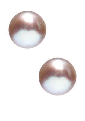 Belk Silverworks Earring - 8mm Gray Pearl Silver Stud