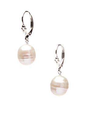 Belk Silverworks Pearl Lever Back Earring