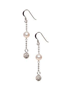 Belk Silverworks Pearl and Crystal Earrings