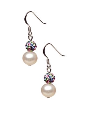 Belk Silverworks Pearl and Crystal Earring