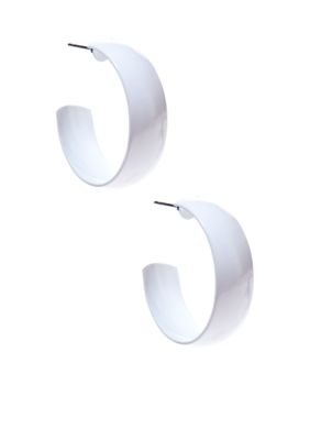 Kim Rogers&reg; White Large Hoop Earrings