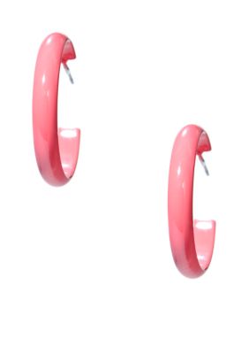 Kim Rogers Coral Spaghetti Hoop Earrings