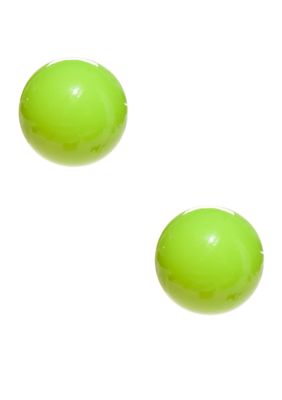 Kim Rogers Lime Green 10mm Ball Stud Earrings