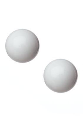 Kim Rogers&reg; White Medium Dome Earrings