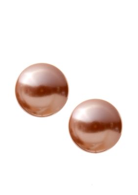 Kim Rogers&reg; 12mm Coral Pearl Stud Earrings