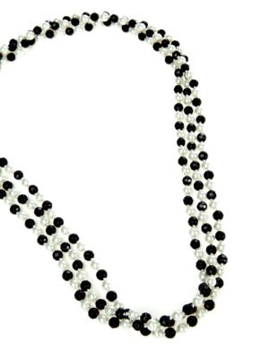 Kim Rogers White Pearl/Faceted Jet Necklace