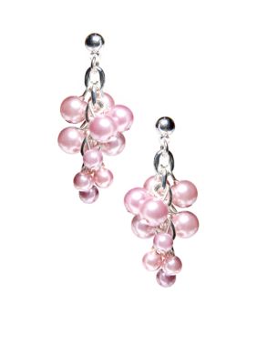 Kim Rogers Lavender Pearl Cluster Drop Earrings