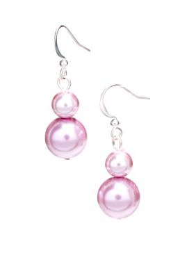 Kim Rogers Lavender Double Pearl French Wire Earrings