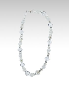Kim Rogers&reg; White Pearl and Clear Bead Necklace