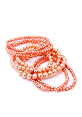 Kim Rogers&reg; Coral Pearl 7 Row Stretch Bracelet
