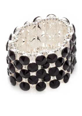 Kim Rogers&reg; Faceted Jet Wide Stretch Bracelet