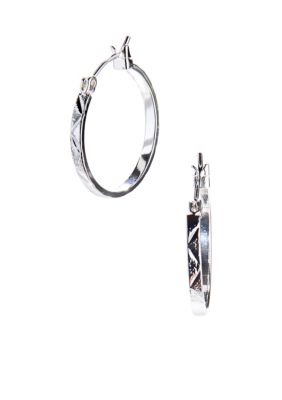 Kim Rogers 14K Gold Filled Post Silver Hoop Earring