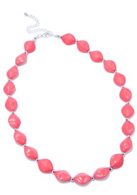 Kim Rogers 18-in. Coral Flat Oval Bead Necklace