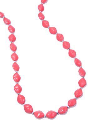 Kim Rogers&reg; 30-in. Coral Flat Oval Bead Necklace