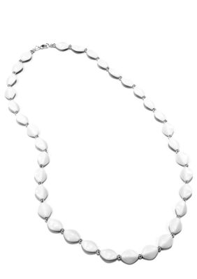 Kim Rogers White Flat Oval Necklace