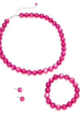 Kim Rogers Fuchsia Necklace/Bracelet/Earring Set