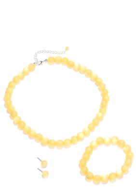 Kim Rogers&reg; Yellow Necklace/Bracelet/Earring Set