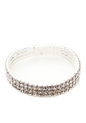 Kim Rogers Rhinestones Three Row Stretch Bracelet