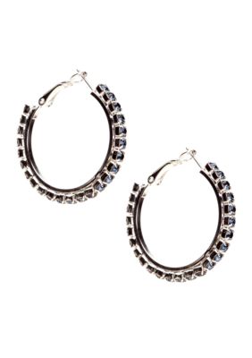Kim Rogers Rhinstone Hoop Earrings