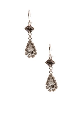 Kim Rogers Teardrop With Rhinestone Border Drop Earrings