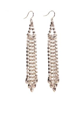 Kim Rogers Five Strand Long Rhinestone Earrings