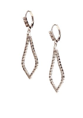 Kim Rogers Rhinestone Open Kite Drop Earrings