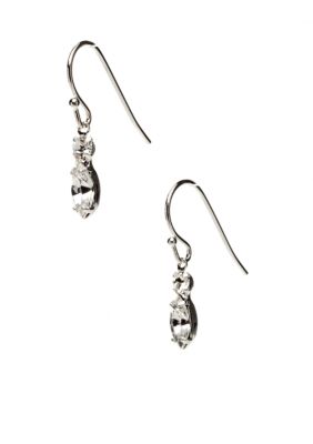 Kim Rogers Rhinestone and Navette Drop on Fishhook Earrings