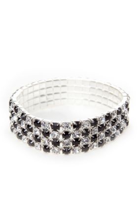 Kim Rogers Bracelet - Rhinestone Four Row Stretch