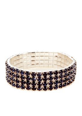 Kim Rogers Four Row Stretch Rhinestone Bracelet
