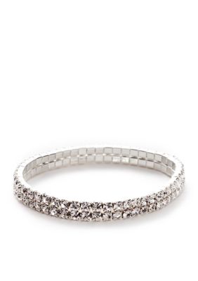 Kim Rogers Rhinestone Two Row Stretch Bracelet