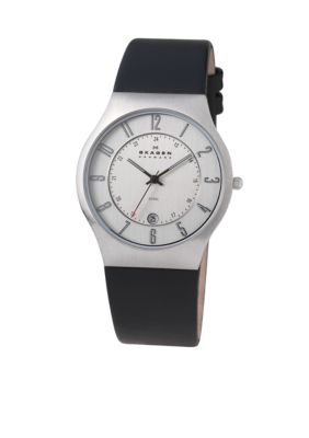 Skagen Black Leather Watch