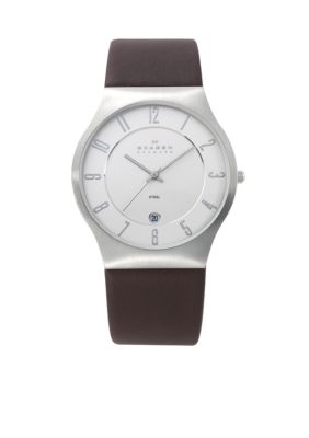 Skagen Brown Leather Watch