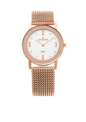 Skagen Rose Gold Stretch Mesh Watch